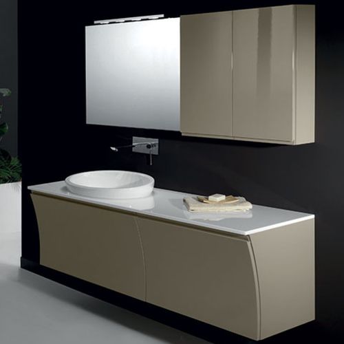 Mobile lavabo sospeso - S 129 - MOBILTESINO - in legno / contemporaneo / con cassetti