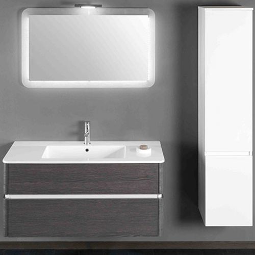 Mobile lavabo sospeso - QU34 - MOBILTESINO - in olmo / in vetro / contemporaneo