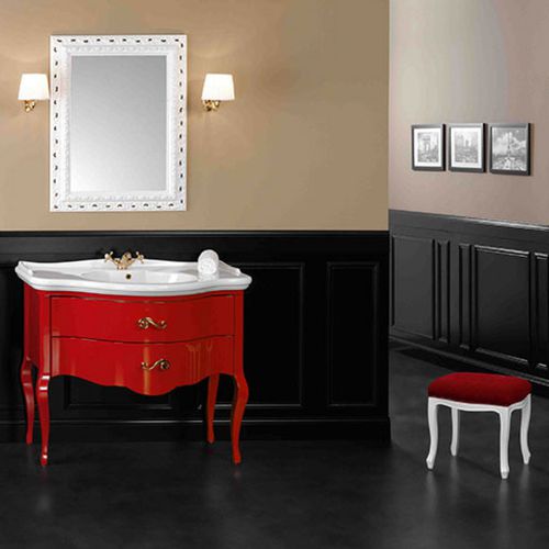 Mobile lavabo da appoggio - AIDA: AI 01 - MOBILTESINO - in legno massiccio / in ceramica / contemporaneo