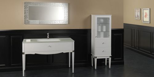 Mobile lavabo da appoggio - DEDALO: DD 002 - MOBILTESINO - in legno / contemporaneo / con cassetti