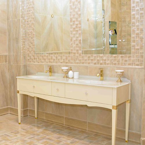 Mobile lavabo doppio - DEDALO: DD 003 - MOBILTESINO - da appoggio / in legno / contemporaneo