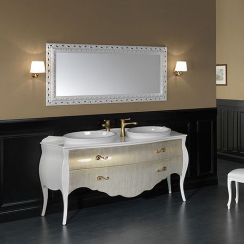 Mobile lavabo doppio - MEMORY: ME 18 - MOBILTESINO - da appoggio / in legno / contemporaneo
