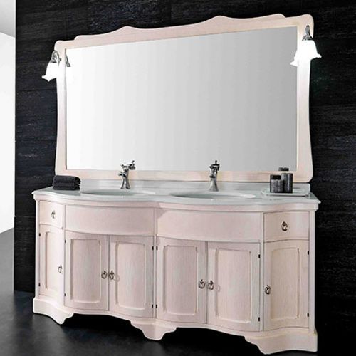 Mobile lavabo doppio - MIREA: MR 05 - MOBILTESINO - da appoggio / in legno massiccio / in frassino