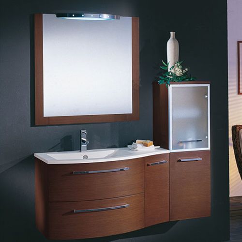 Mobile lavabo sospeso - F 128 - MOBILTESINO - in rovere / contemporaneo / con cassetti