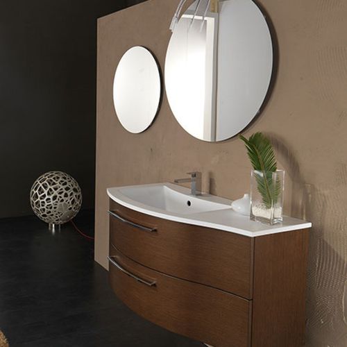 Mobile lavabo sospeso - F 138 - MOBILTESINO - in rovere / contemporaneo / con cassetti