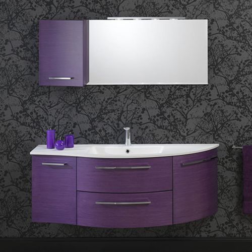 Mobile lavabo sospeso - F 143 - MOBILTESINO - in rovere / contemporaneo / con cassetti