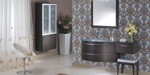 Mobile lavabo sospeso - F 152 - MOBILTESINO - in rovere / contemporaneo / con cassetti