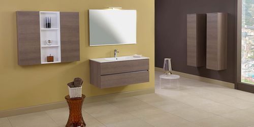 Mobile lavabo sospeso - HD.04 - MOBILTESINO - in laminato / in ceramica / contemporaneo