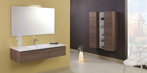 Mobile lavabo sospeso - HD.08 - MOBILTESINO - in laminato / in ceramica / contemporaneo
