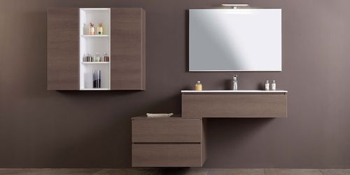 Mobile lavabo sospeso - HD.12 - MOBILTESINO - in laminato / in ceramica / contemporaneo