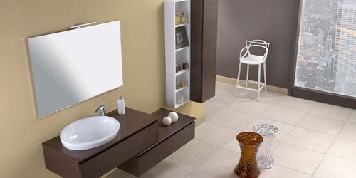 Mobile lavabo sospeso - HD.15 - MOBILTESINO - in legno / in ceramica / contemporaneo