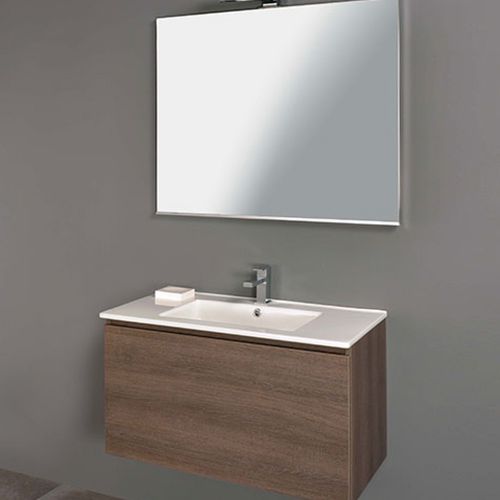 Mobile lavabo sospeso - LINK: LK 03 - MOBILTESINO - in laminato / in ceramica / contemporaneo