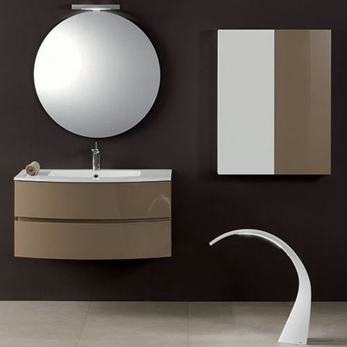 Mobile lavabo sospeso - UNICO: UN 05 - MOBILTESINO - in legno / in composito / contemporaneo