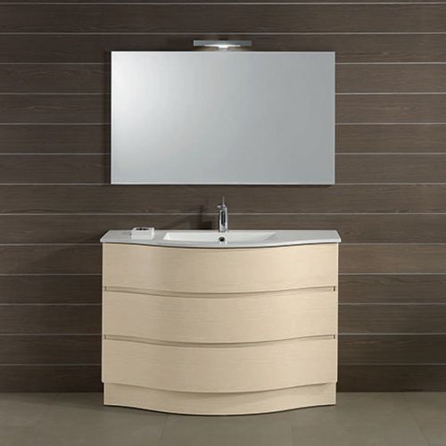 Mobile lavabo da appoggio - UNICO: UN 31 - MOBILTESINO - in legno / in composito / contemporaneo