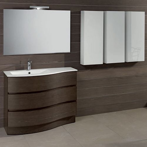 Mobile lavabo da appoggio - UNICO: UN 41 - MOBILTESINO - in legno / in composito / contemporaneo
