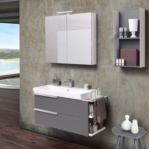Mobile lavabo sospeso - FY05 - MOBILTESINO - in legno laccato / contemporaneo / con cassetti
