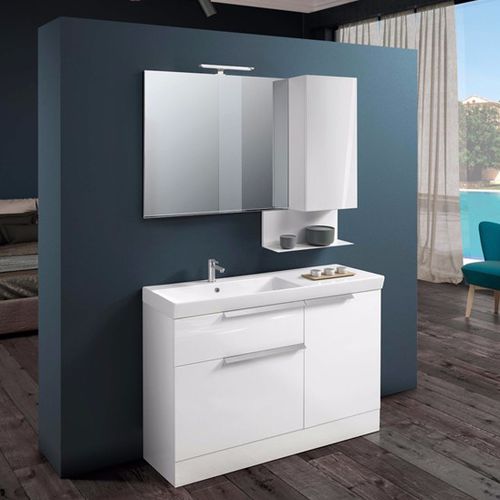 Mobile lavabo sospeso - FY12 - MOBILTESINO - in legno laccato / contemporaneo / con specchio
