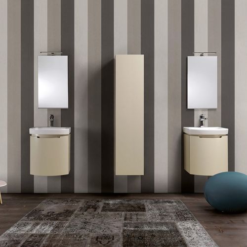Mobile lavabo sospeso - DR07 - MOBILTESINO - in legno laccato / contemporaneo / con specchio