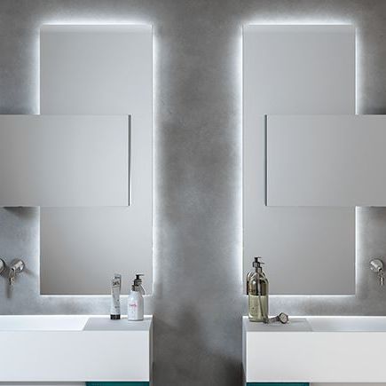 Specchio da bagno a muro - MIRR VERTIGO SLIM - MOMA DESIGN - contemporaneo / rettangolare / in metallo