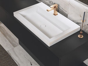 Lavabo da appoggio - HALF PLANAR SQUARE - MOMA DESIGN - in Corian® / rettangolare / senza foro