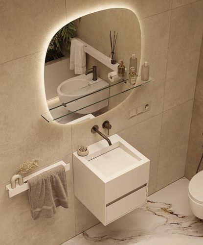 Lavabo sospeso - CUBIC - MOMA DESIGN - in legno / in Corian® / su misura