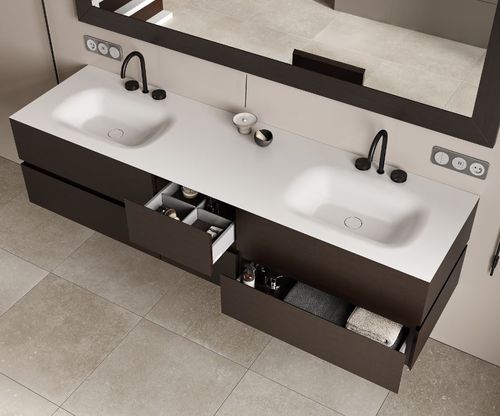 Lavabo sottopiano - AQUATICO  - MOMA DESIGN - in Solid Surface / con piano integrato / su misura