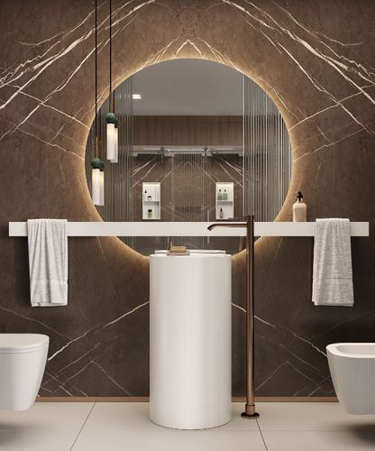 Lavabo autoportante - ROUND BASINS - MOMA DESIGN - in Corian® / su misura / rotondo