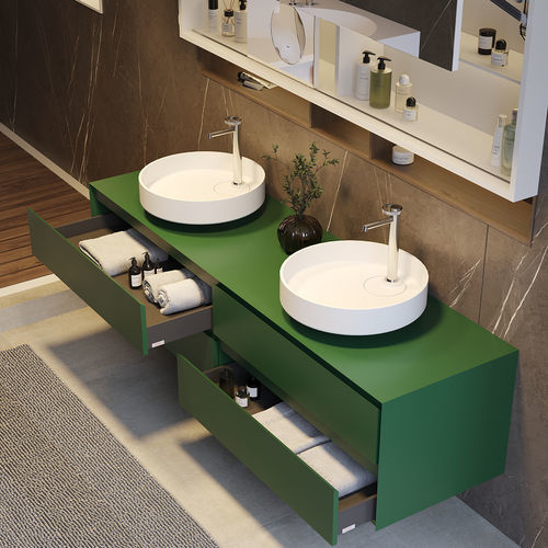 Lavabo da appoggio - OYSTER  - MOMA DESIGN - in Solid Surface / doppio / rotondo