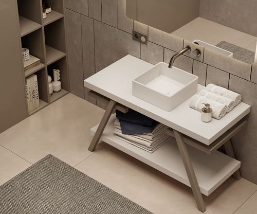 Mobile lavabo da appoggio - PROVENCE - MOMA DESIGN - in legno / in Corian® / contemporaneo