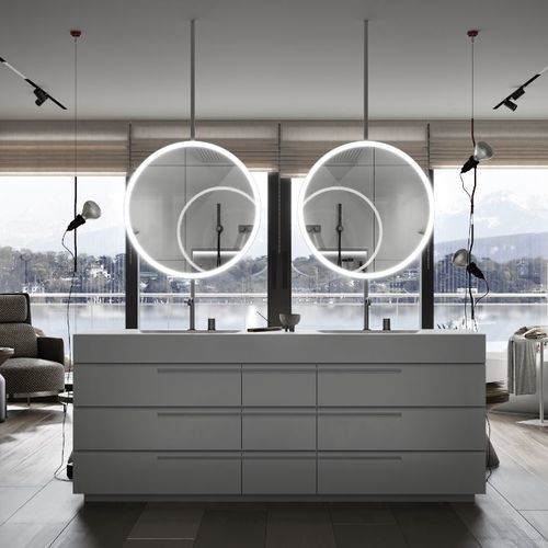 Mobile lavabo doppio - EMPHASIS - MOMA DESIGN - da appoggio / in legno laccato / contemporaneo