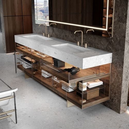 Mobile lavabo doppio - ELEGANCE  - MOMA DESIGN - a muro / da appoggio / in legno