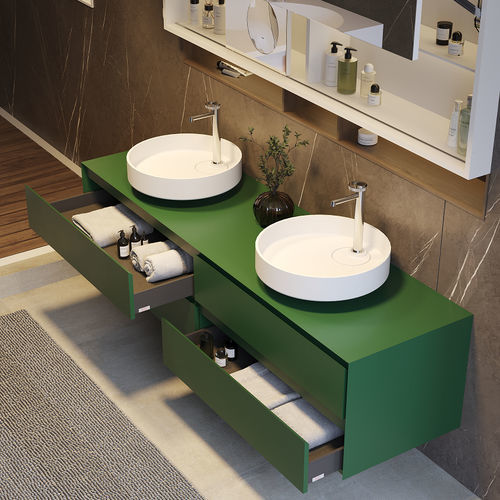 Mobile da bagno contemporaneo - EVERMOTION - MOMA DESIGN - per uso residenziale / contract / in legno laccato