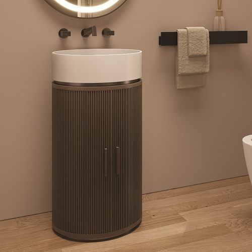 Lavabo autoportante - TOWER EDO - MOMA DESIGN - in Solid Surface / in marmo / in noce