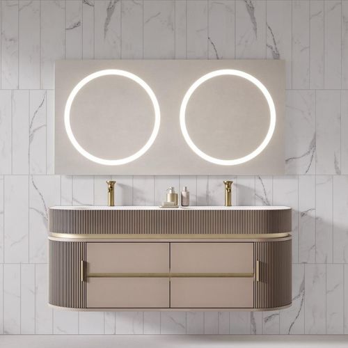 Mobile lavabo a muro - ETEREO - MOMA DESIGN - in MDF laccato / in porfido / contemporaneo