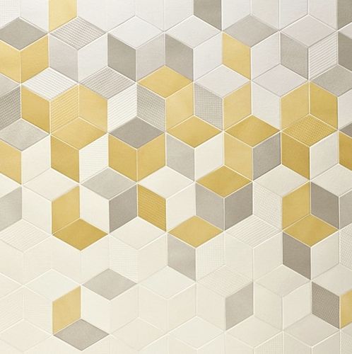 Piastrella in ceramica - TEX : WHITE-CREAM-YELLOW - MUTINA - da interno / da parete / aspetto mosaico