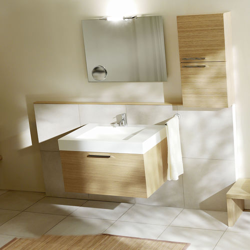 Mobile lavabo sospeso - IGUAZU: 80 - PROGETTOBAGNO - in rovere / in Solid Surface / contemporaneo