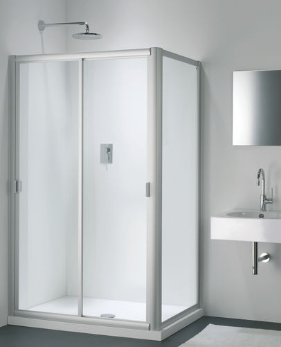Box doccia in vetro - NC + WC - PROVEX - in alluminio / con porta scorrevole / a libro