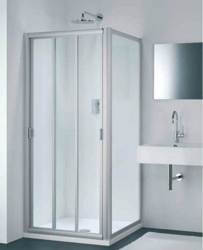 Box doccia in vetro - FC + WC - PROVEX - in alluminio / con porta scorrevole / a libro