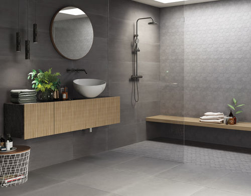 Piastrella in gres porcellanato - DARK Series - Ceramica Rondine - levigata / strutturata / da interno