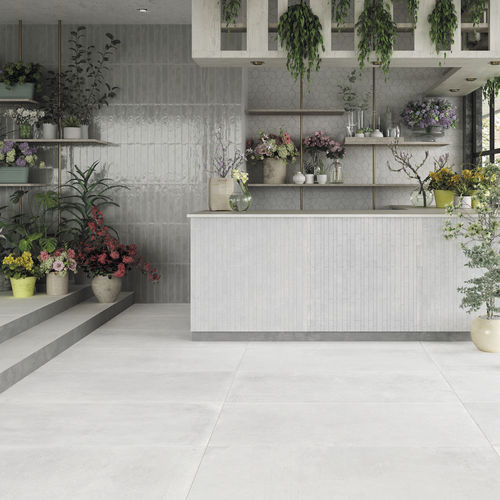 Piastrella in gres porcellanato - WHITE - Ceramica Rondine - levigata / strutturata / da interno
