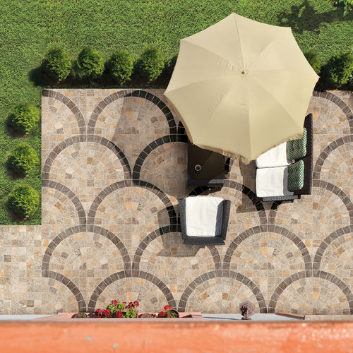 Piastrella in gres porcellanato - BEIGE - Ceramica Rondine - strutturata / da esterno / da giardino