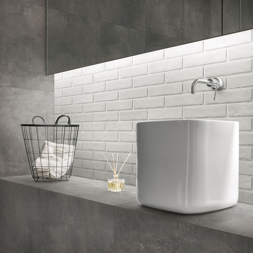 Piastrella in gres porcellanato - WHITE - Ceramica Rondine - strutturata / da interno / da esterno
