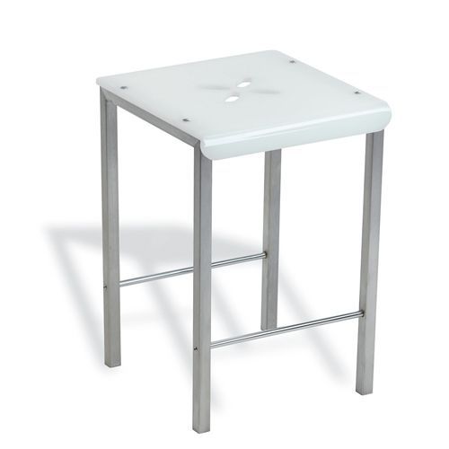 Sgabello contemporaneo - 878 - STILHAUS - in acciaio / con supporto in acciaio inossidabile / bianco