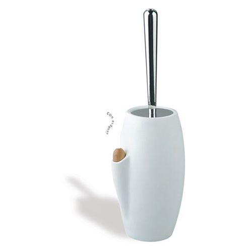 Portascopino per WC in ceramica - 646 ZEFIRO - STILHAUS - a pavimento / nero