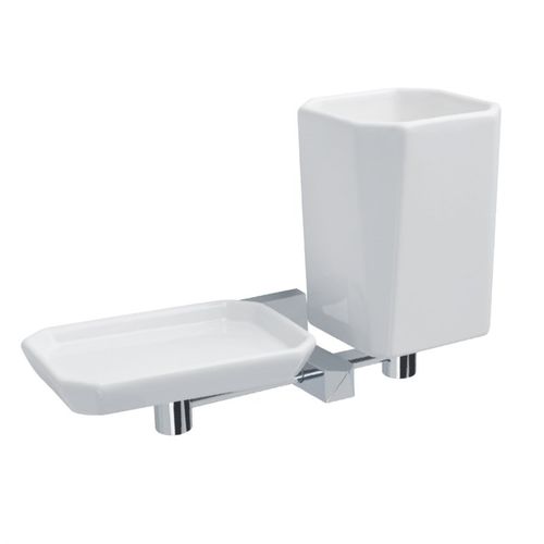Portasapone da parete - DV 14 - STILHAUS - in ceramica / con portaspazzolino