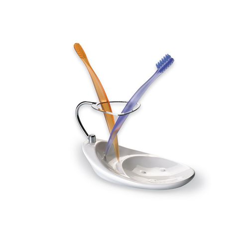 Portasapone in ceramica - 791 - STILHAUS - con portaspazzolino