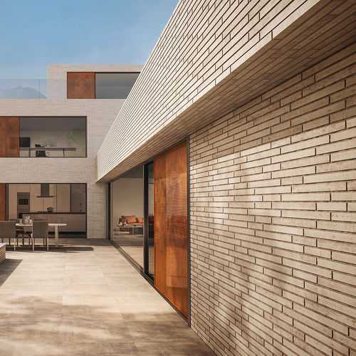 Mattone faccia a vista in clinker - 452 SILBER-GRAU USED LOOK - STRÖHER - per facciata / da incollare / contemporaneo