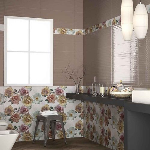 Piastrella in gres porcellanato - DECOR BRISTOL - TERRACOTA - lucida / da interno / da bagno