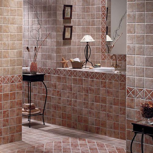 Piastrella in gres porcellanato - PEKIN - TERRACOTA - a rilievo / da bagno / da parete