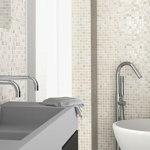 Mosaico in gres porcellanato - MOSELLE - TERRACOTA - lucido / da interno / da bagno